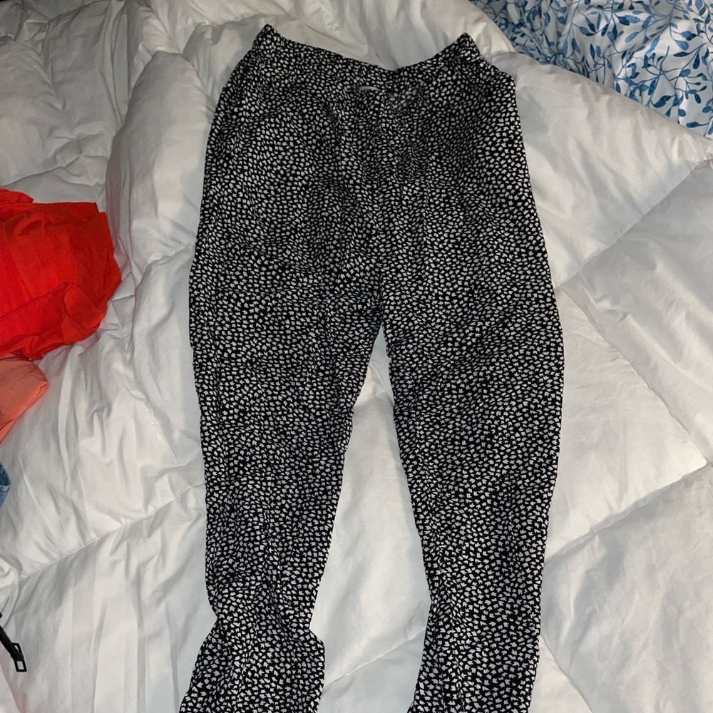 Black and white cotton joggers